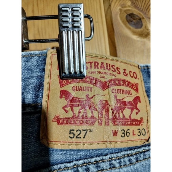 Levi's 527 blue jeans men size 36/30 medium wash boot cut - Picture 2 of 4